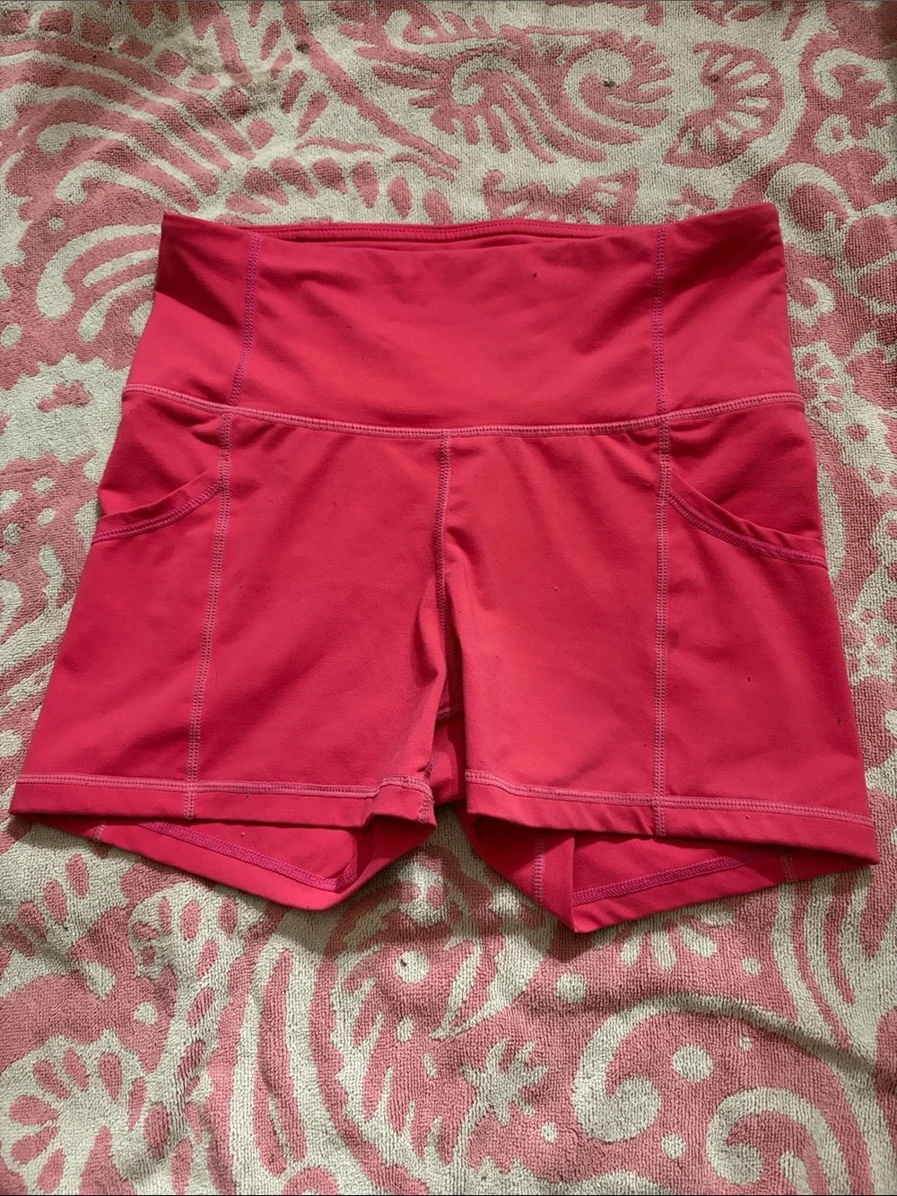 Mono B Hot Pink High-Waist Athletic Shorts